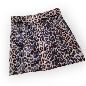 Know One Cares Leopard Print Mini Skirt Size Small